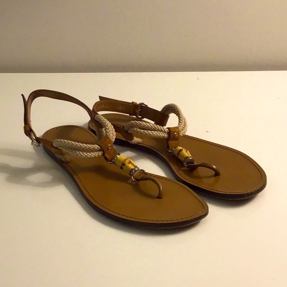 Gucci Authentic Size 40.5 EU (10.5 US) Leather and Rope Strap Sandals - Picture 5 of 10